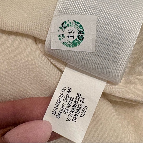 SET BR BIANCA SHIMMERY SLIP SKIRT & CREW NECK SLEEVELESS TANK SET XS XXS CREAM - Picture 15 of 16